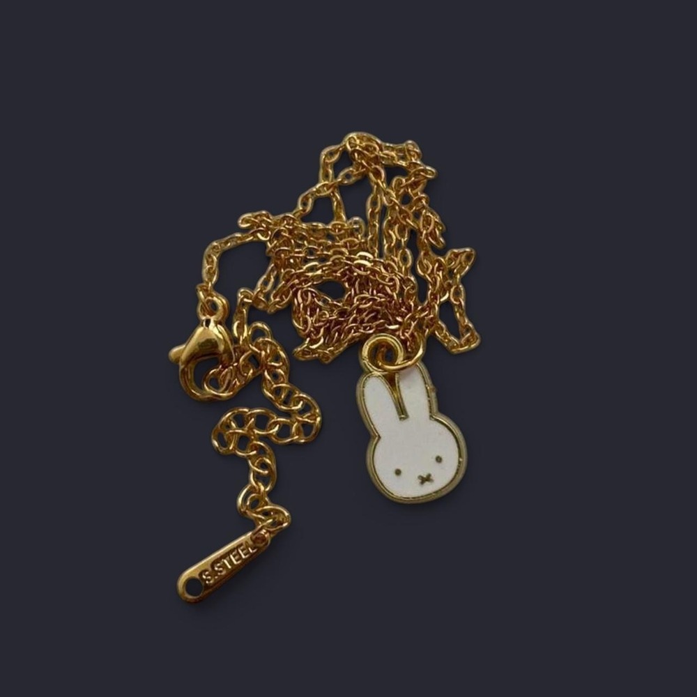 handmade 18k gold-plated stainless steel miffy necklace